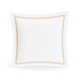 Ann Gish White/Taupe Euro Ready-to-Bed 2.0 Cotton & Trim Sham