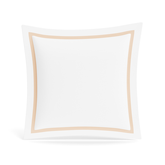 Ann Gish White/Taupe Euro Ready-to-Bed 2.0 Cotton & Trim Sham