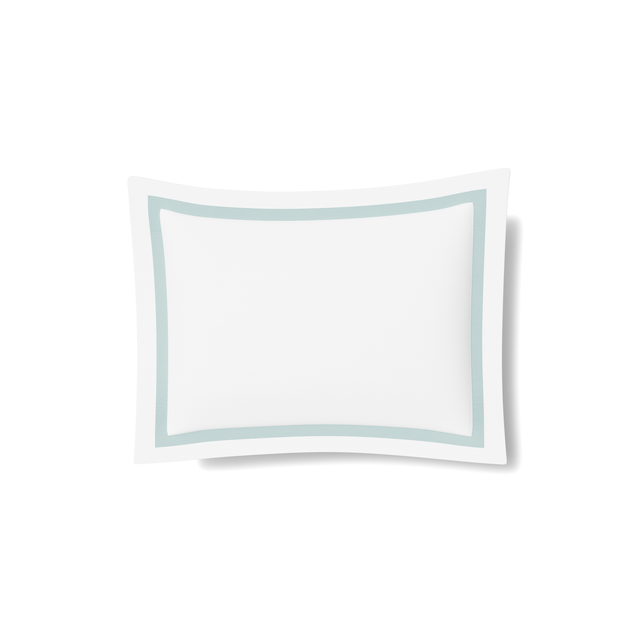 Ann Gish White/Aqua Standard Ready-to-Bed 2.0 Cotton & Trim Sham