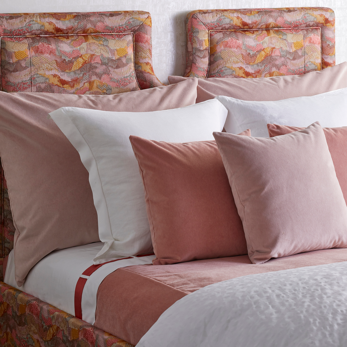 Ann Gish Rhubarb King Fresco Velvet Sham