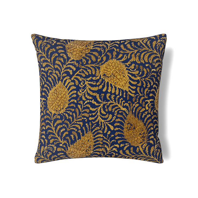 Ann Gish Marine/Gold 26x26 Kinrande Euro Sham