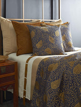 Ann Gish Marine/Gold 26x26 Kinrande Euro Sham