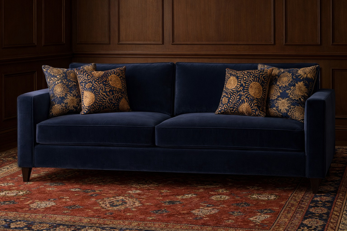Ann Gish Marine/Gold 26x26 Kinrande Euro Sham