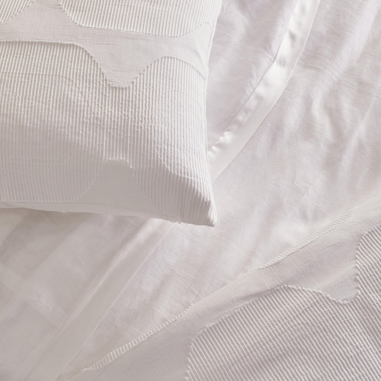 Ann Gish White Euro Lover's Kimono Sham