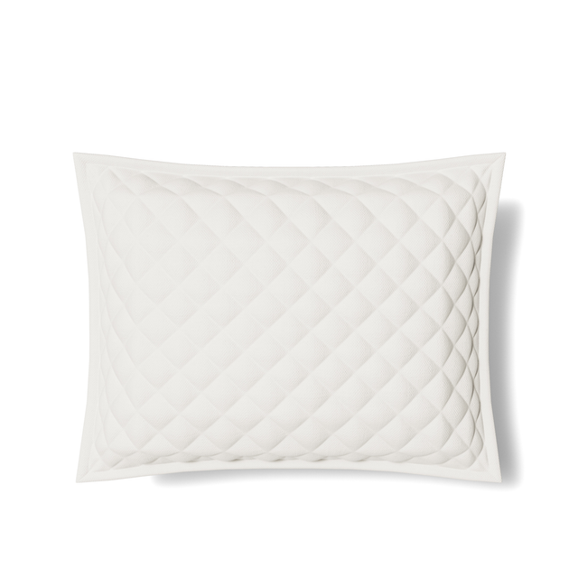 Ann Gish Almost White Standard Linen Quilted Sham