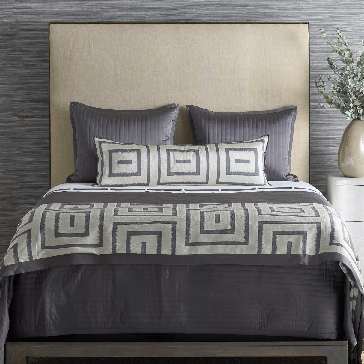 Ann Gish Charcoal/Pumice Euro Unmazed Sham