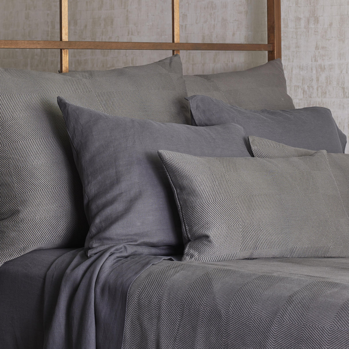 Ann Gish Gunmetal King Vector Sham