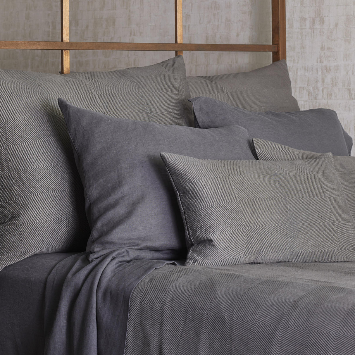 Ann Gish Gunmetal Standard Vector Sham