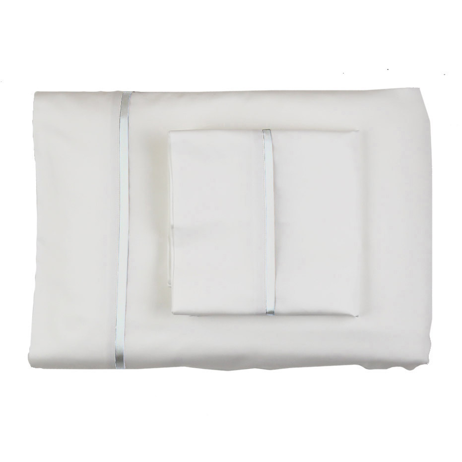 Ann Gish White/White King Silk Trim Sheet Set