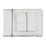 Ann Gish White Frost Queen Silk Trim Sheet Set