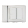Ann Gish White/Frost Queen Silk Trim Sheet Set
