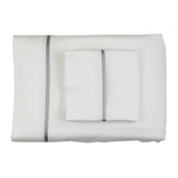 Ann Gish White/Frost Queen Silk Trim Sheet Set