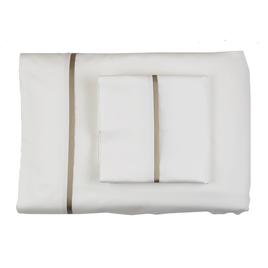 Ann Gish White/Mystery Queen Silk Trim Sheet Set