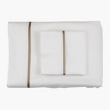 Ann Gish White Sand Queen Silk Trim Sheet Set