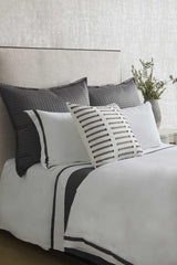 Ann Gish White/Periwinkle King Ready-to-Bed Sheet Set