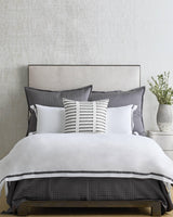 Ann Gish White/Periwinkle King Ready-to-Bed Sheet Set