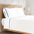 Ann Gish White/Periwinkle King Ready-to-Bed 2.0 Cotton & Trim Sheet Set