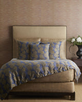 Ann Gish Blue 96x50 Chrysanthemum Throw
