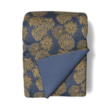 Ann Gish Blue 96x50 Chrysanthemum Throw