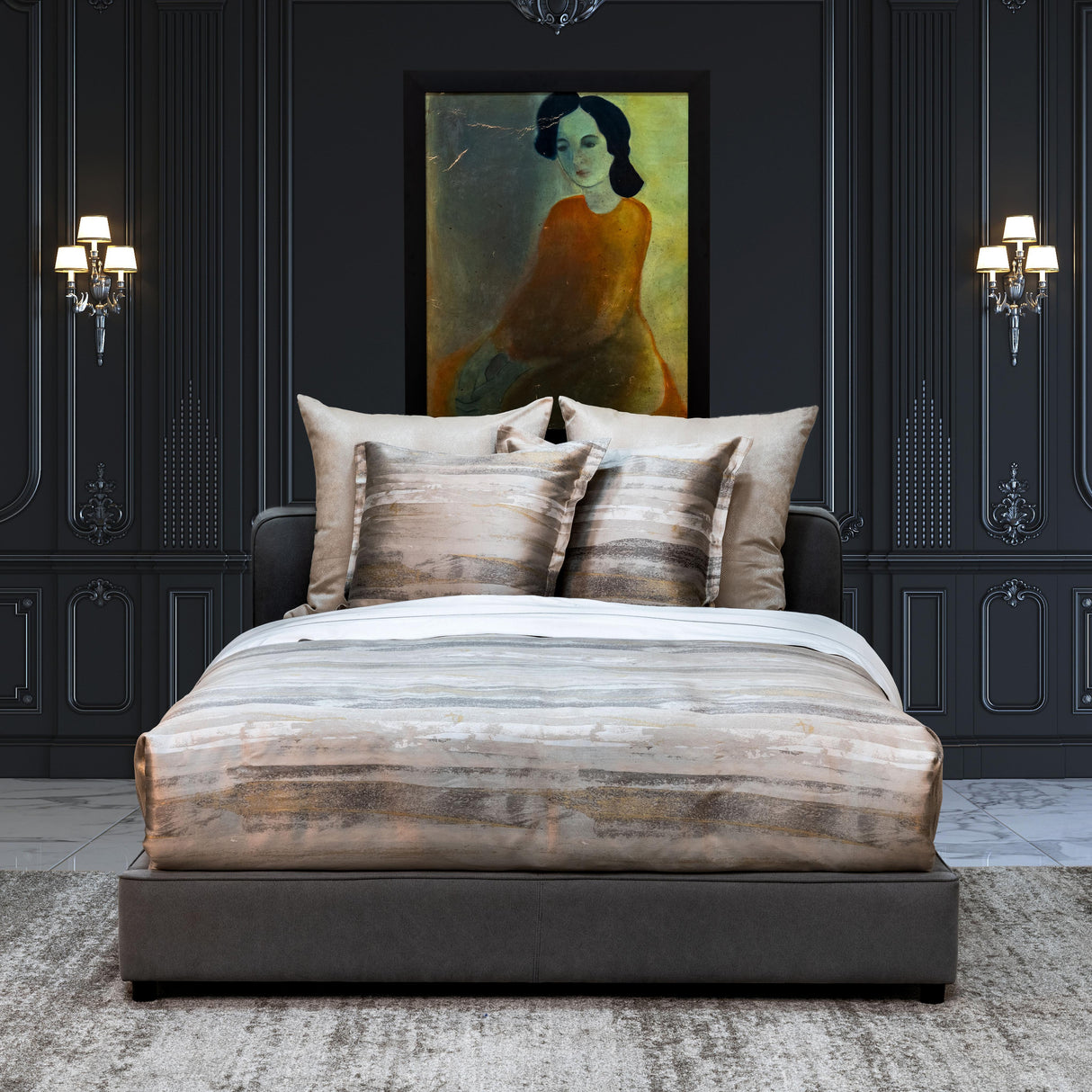 Ann Gish Gold Silver 96x50 Horizon Throw