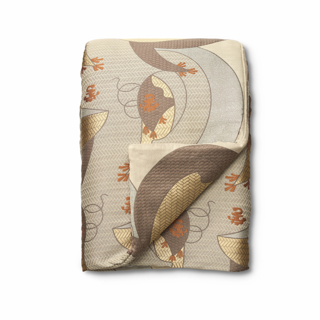 Ann Gish Blue/Gold 96x50 Kosode Throw