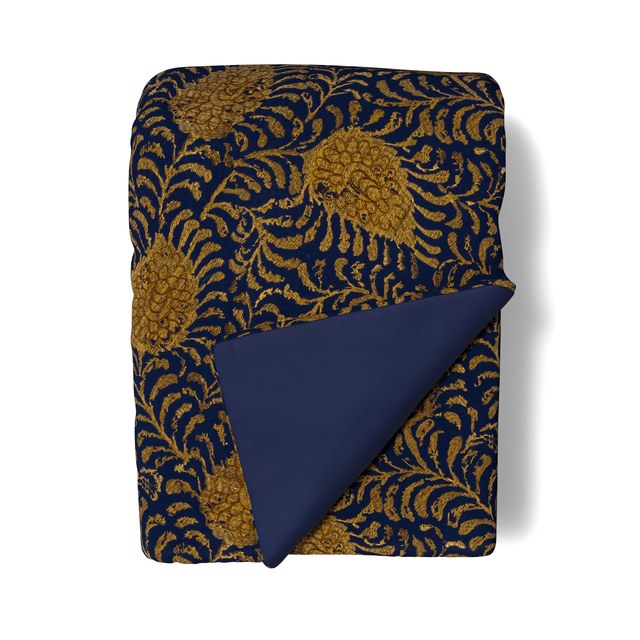 Ann Gish Marine/Gold 96x50 Kinrande Throw
