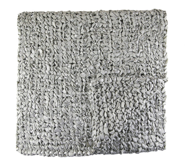 Ann Gish Silver 96x24 Ribbon Knit Throw