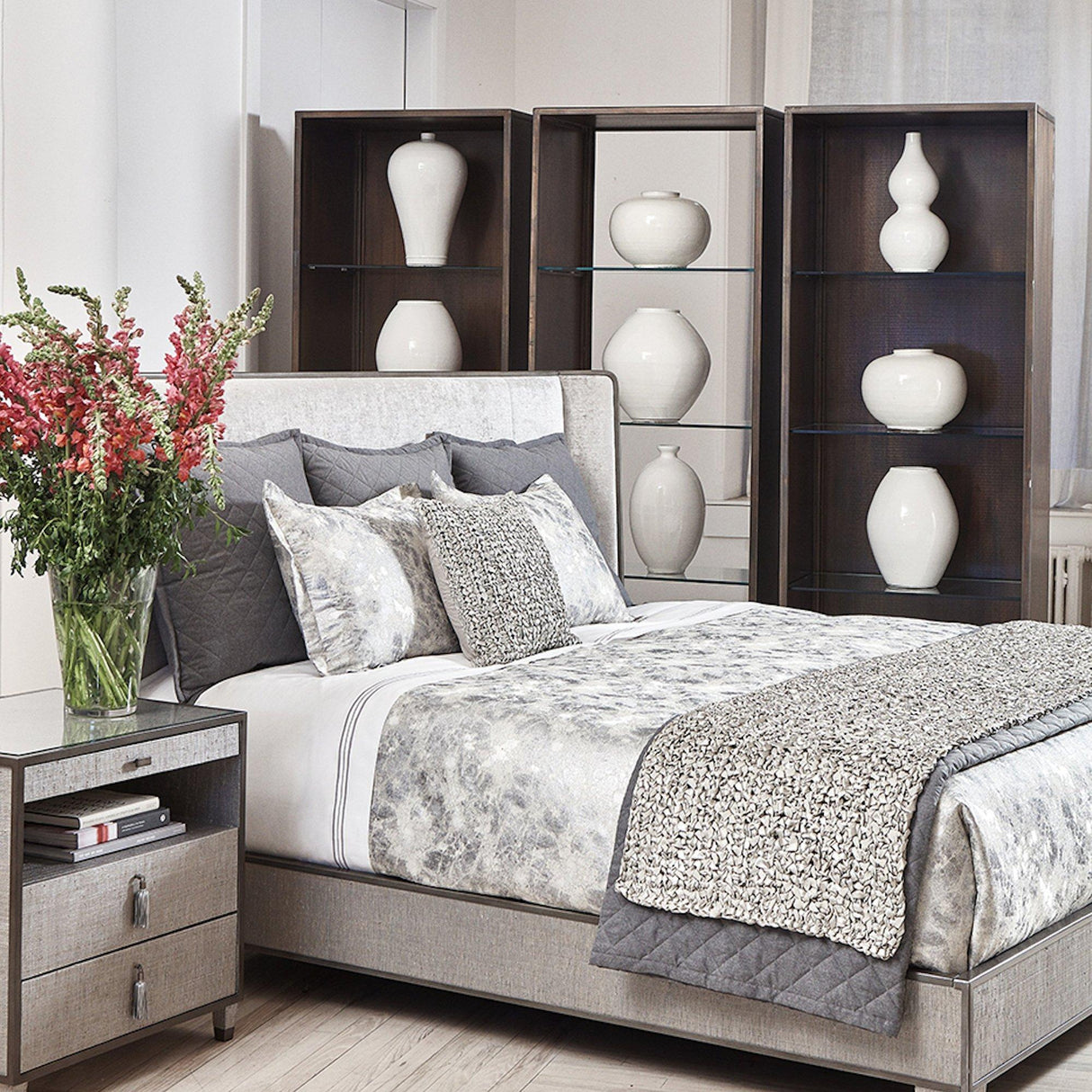 Ann Gish Silver 96x24 Ribbon Knit Throw