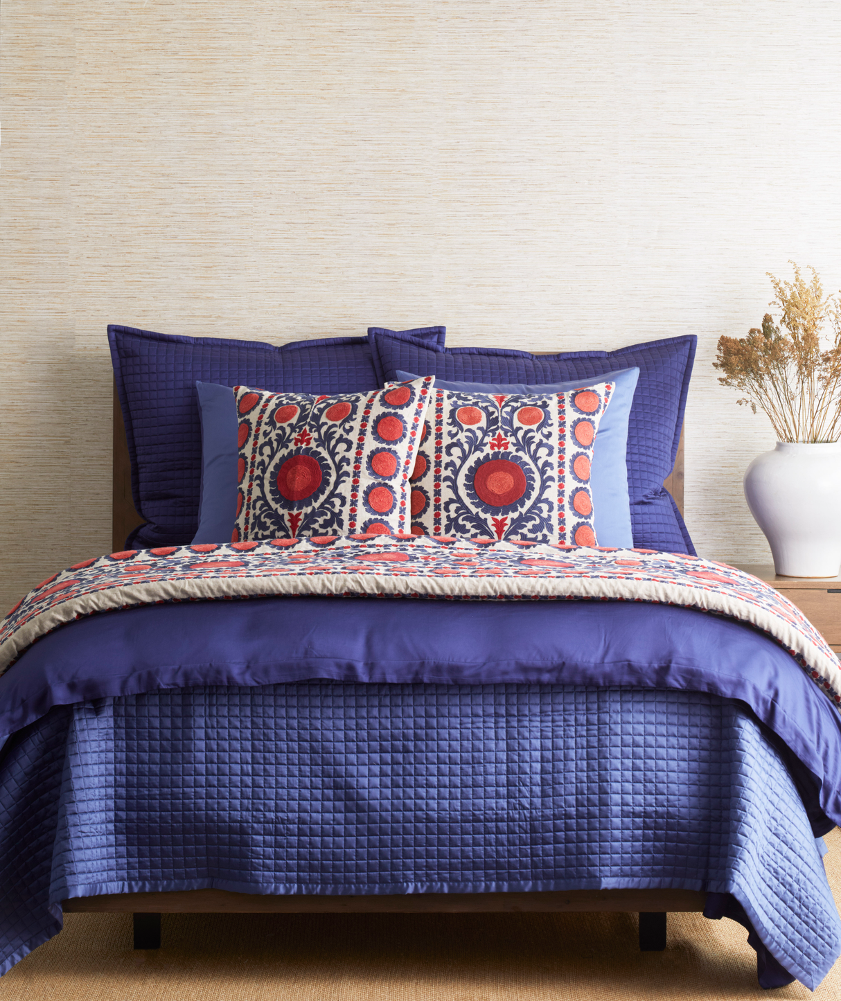 Ann Gish Indigo 96x50 Suzani Throw