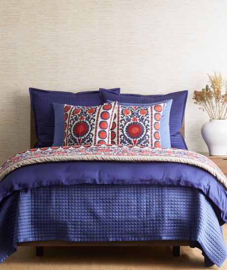 Ann Gish Indigo 96x50 Suzani Throw