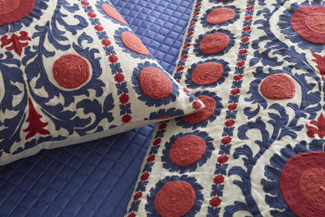 Ann Gish Indigo 96x50 Suzani Throw