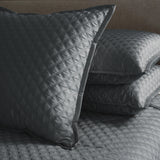 Ann Gish Charcoal King Double Diamond Coverlet Set - Charcoal