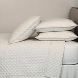 Ann Gish Ivory King Double Diamond Coverlet Set - Ivory