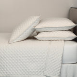 Ann Gish Ivory King Double Diamond Coverlet Set - Ivory