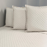 Ann Gish Ivory King Double Diamond Coverlet Set - Ivory