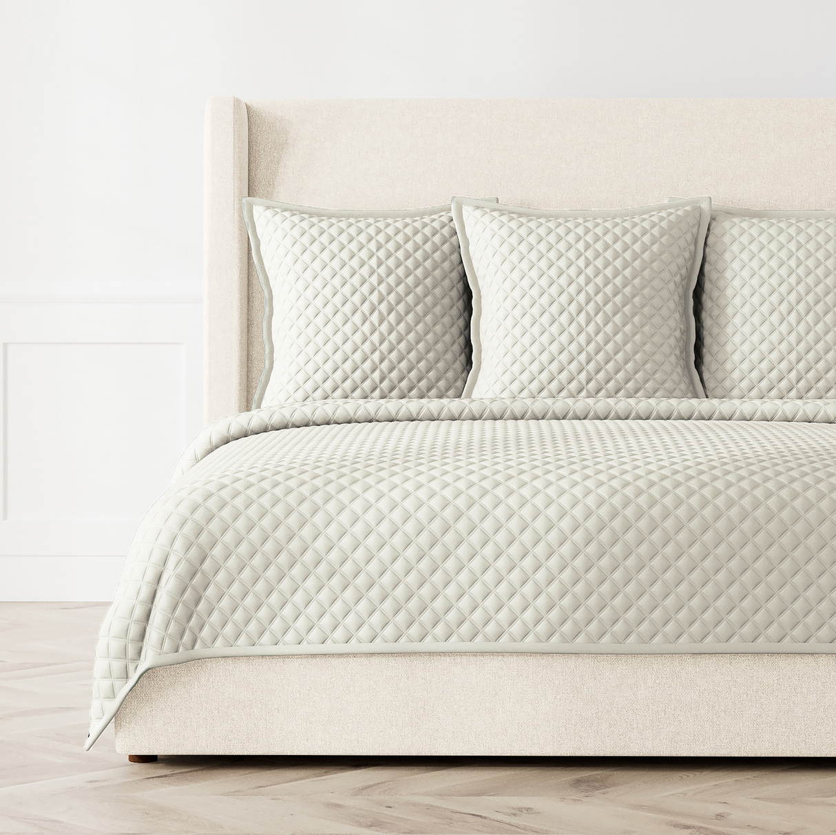Ann Gish Silver King Double Diamond Coverlet Set - Silver