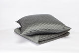 Ann Gish Charcoal Queen Double Diamond Coverlet Set - Charcoal
