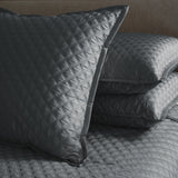 Ann Gish Charcoal Queen Double Diamond Coverlet Set - Charcoal
