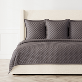 Ann Gish Charcoal Queen Double Diamond Coverlet Set - Charcoal