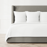Ann Gish White King Double Diamond Coverlet Set - White