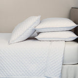 Ann Gish White King Double Diamond Coverlet Set - White