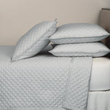 Ann Gish Silver Queen Double Diamond Coverlet Set - Silver