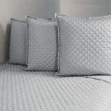 Ann Gish Silver Queen Double Diamond Coverlet Set - Silver