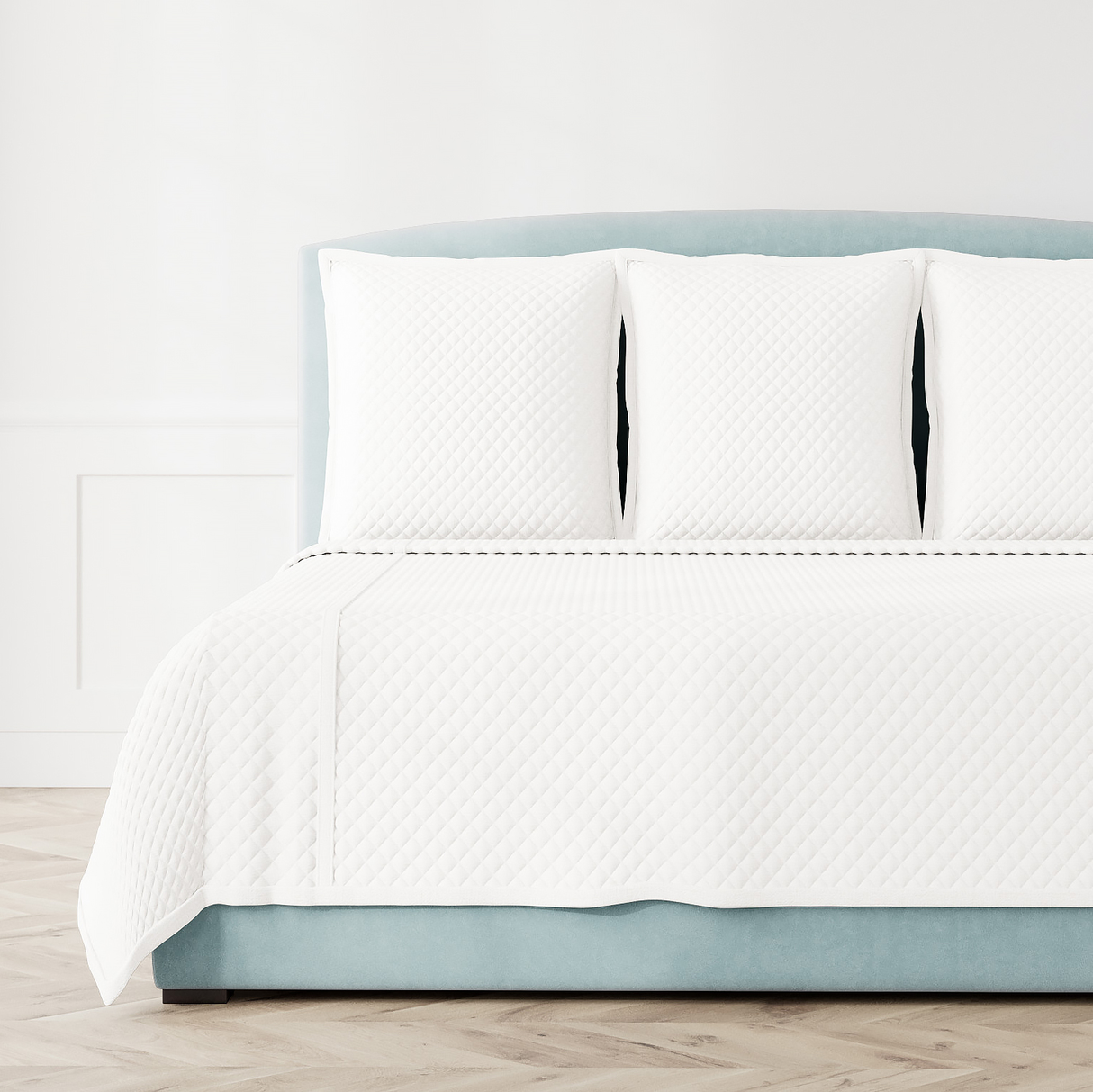 Ann Gish Ivory King Faux Flax Coverlet Set
