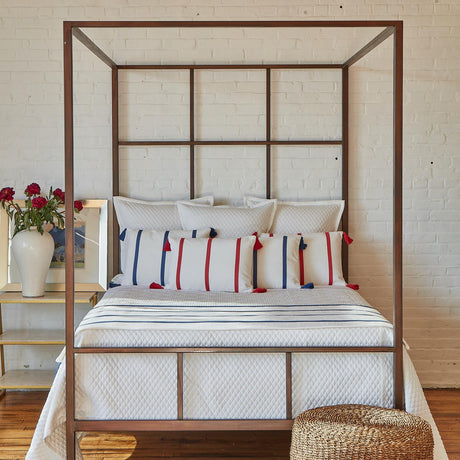 Ann Gish Ivory King Faux Flax Coverlet Set