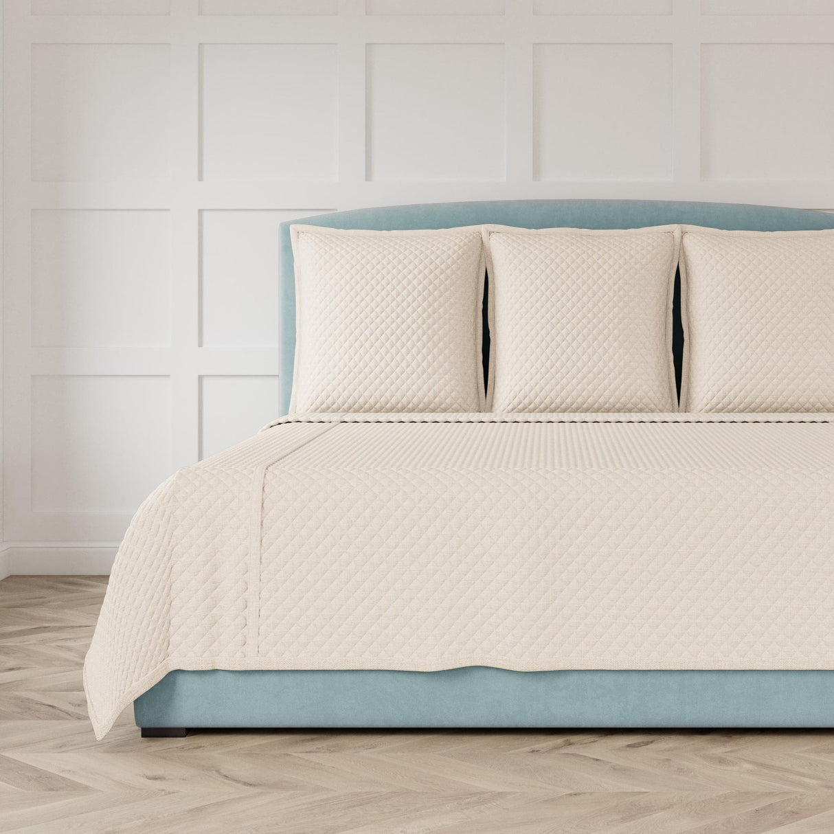 Ann Gish Pumice King Faux Flax Coverlet Set