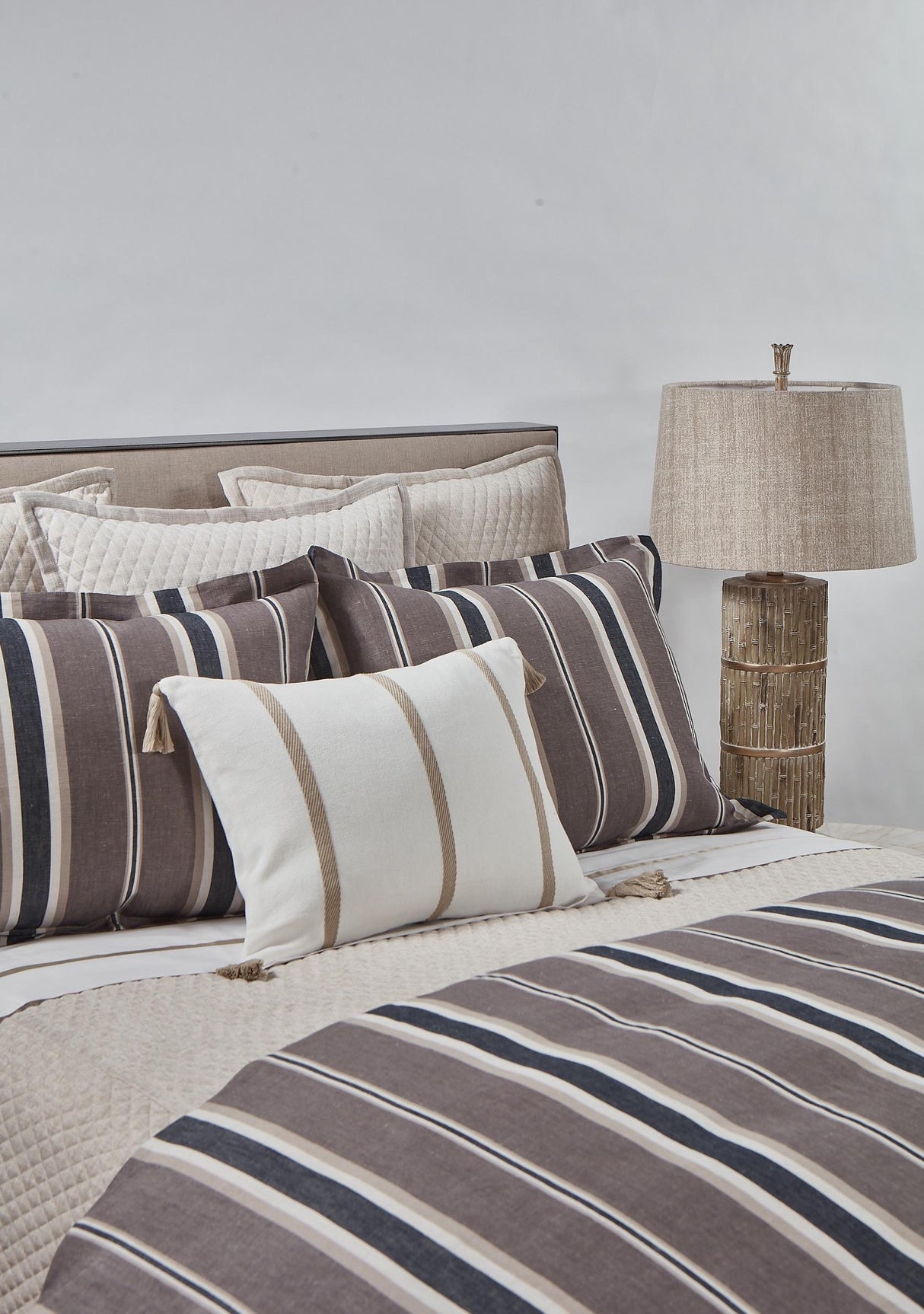 Ann Gish Pumice King Faux Flax Coverlet Set