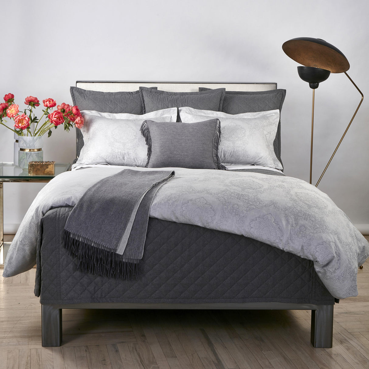 Ann Gish Grey King Flannel Coverlet Set