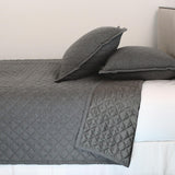 Ann Gish Grey Queen Flannel Coverlet Set
