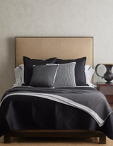 Ann Gish Black King Linea Coverlet Set